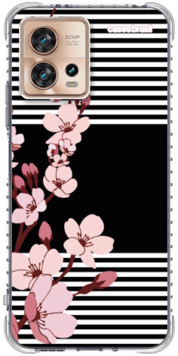 Capinha para Celular Flores de Primavera Listradas