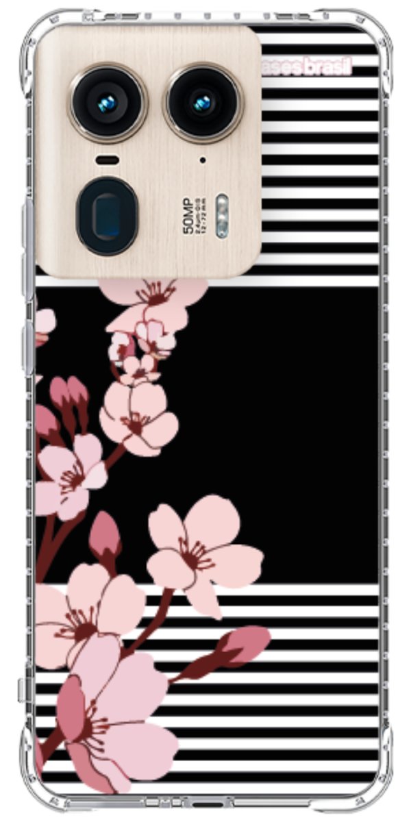 Capinha para Celular Flores de Primavera Listradas