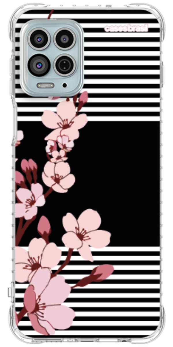 Capinha para Celular Flores de Primavera Listradas