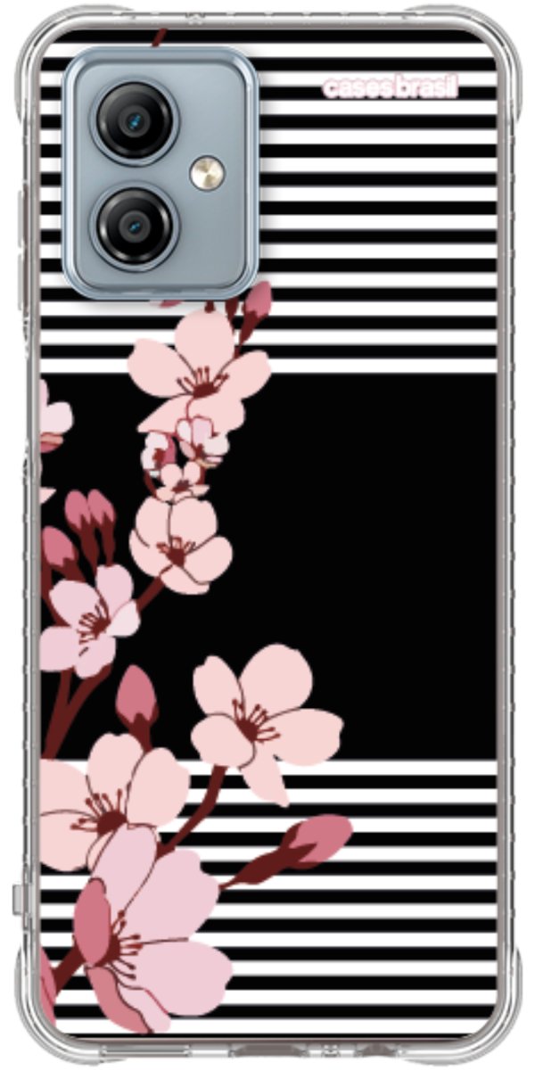 Capinha para Celular Flores de Primavera Listradas