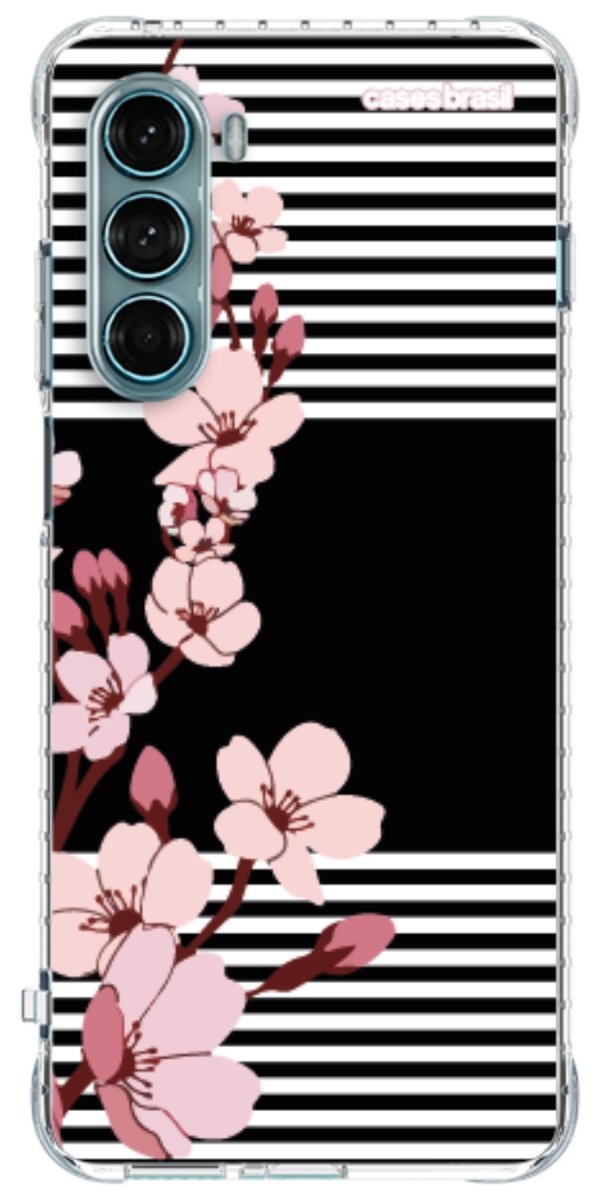Capinha para Celular Flores de Primavera Listradas