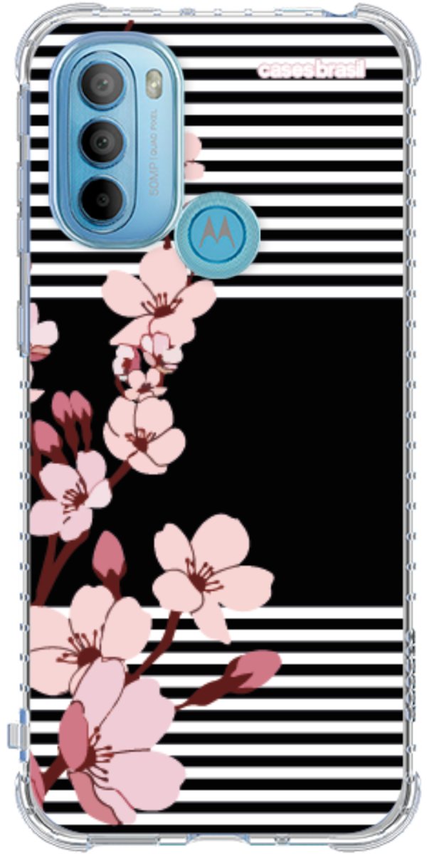 Capinha para Celular Flores de Primavera Listradas