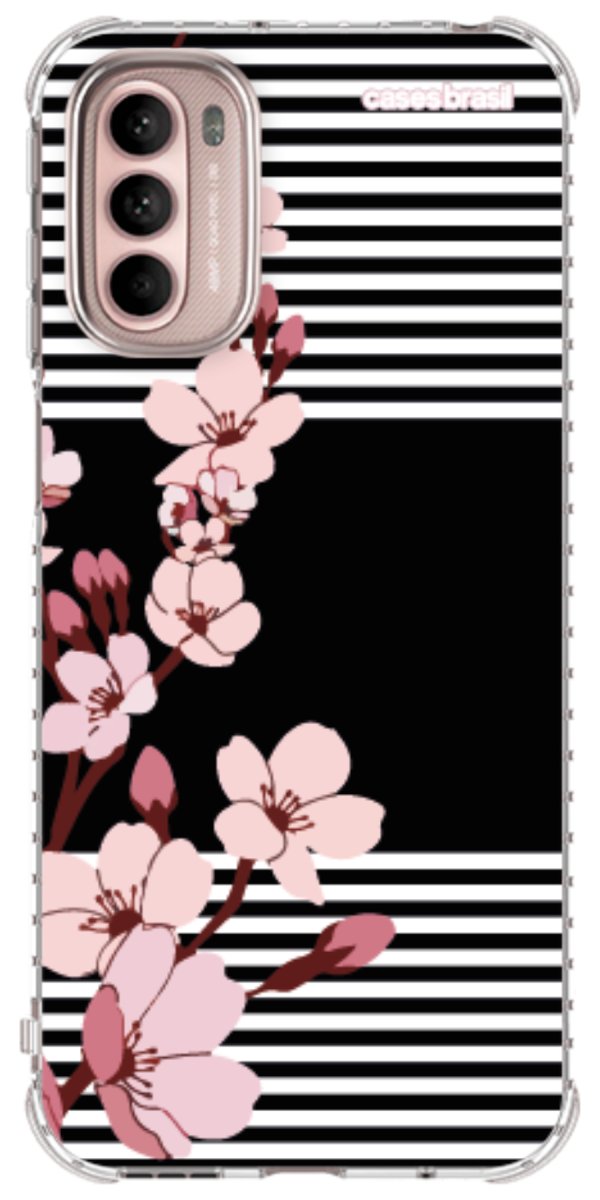 Capinha para Celular Flores de Primavera Listradas