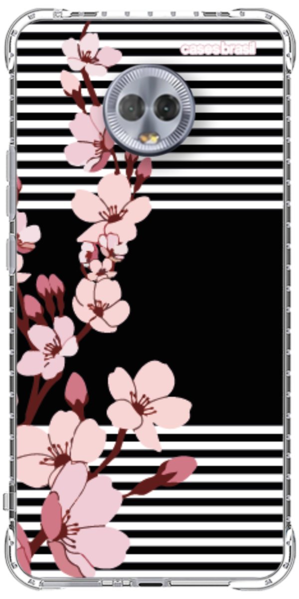 Capinha para Celular Flores de Primavera Listradas