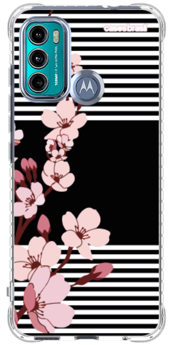 Capinha para Celular Flores de Primavera Listradas