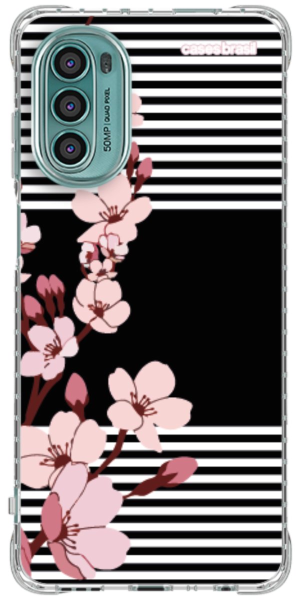 Capinha para Celular Flores de Primavera Listradas