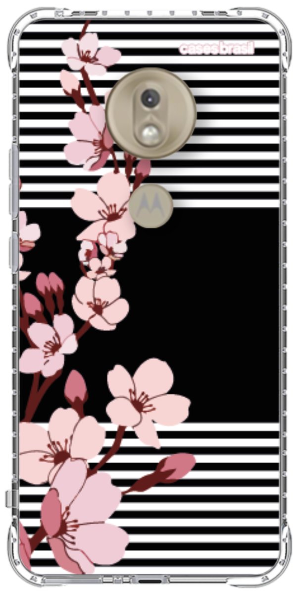 Capinha para Celular Flores de Primavera Listradas