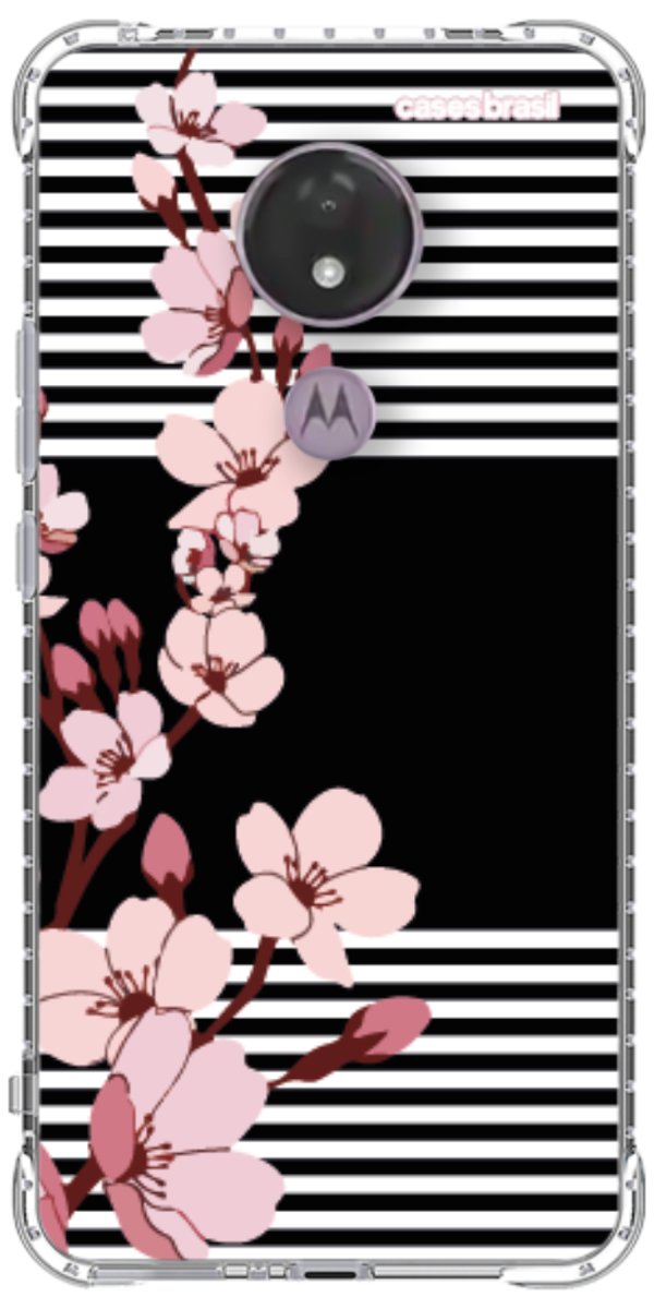 Capinha para Celular Flores de Primavera Listradas