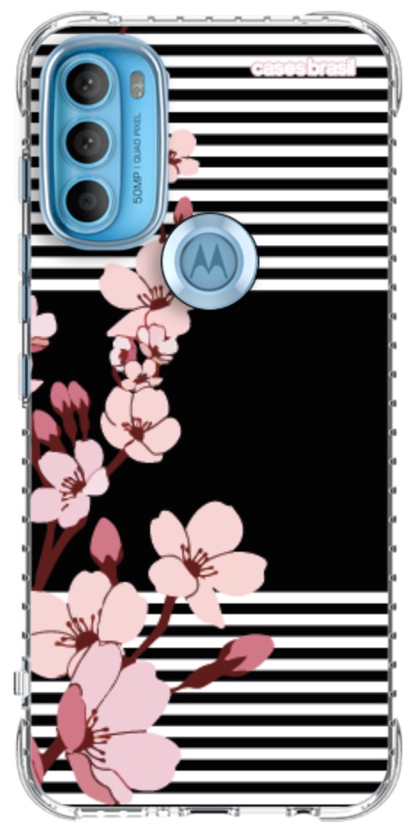 Capinha para Celular Flores de Primavera Listradas
