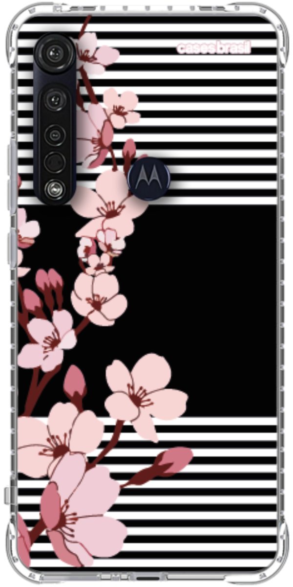 Capinha para Celular Flores de Primavera Listradas