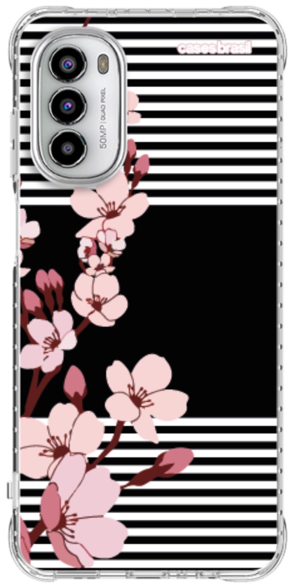 Capinha para Celular Flores de Primavera Listradas