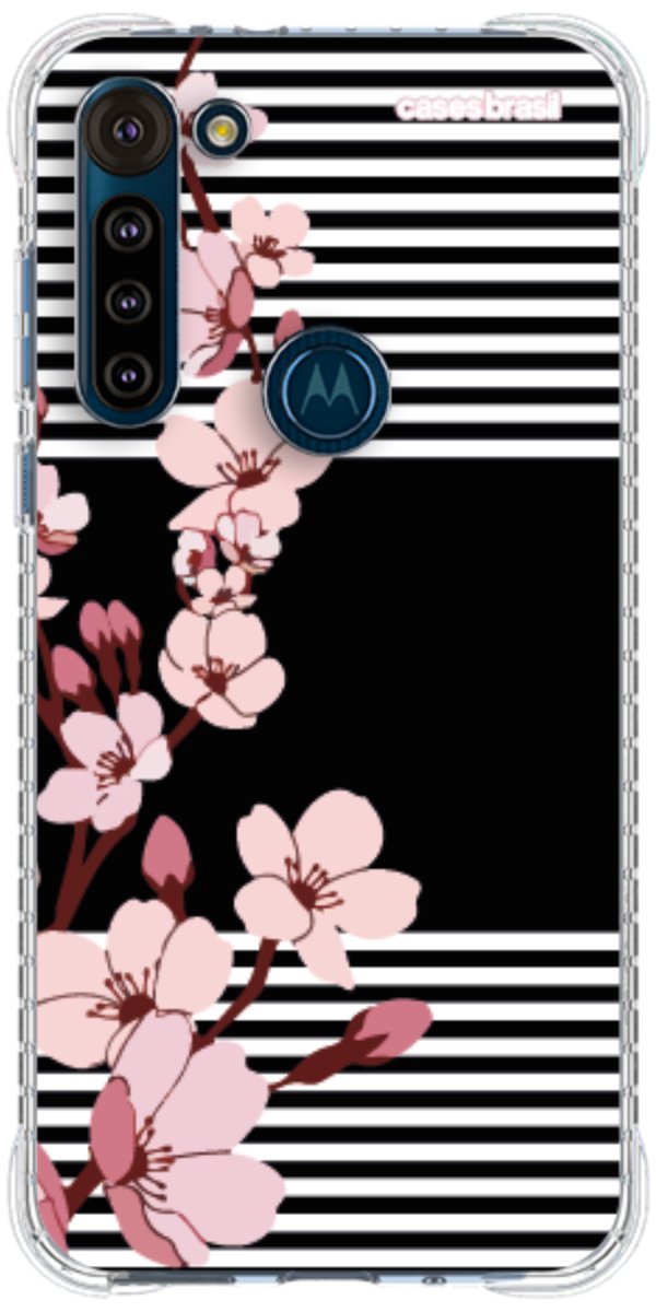 Capinha para Celular Flores de Primavera Listradas