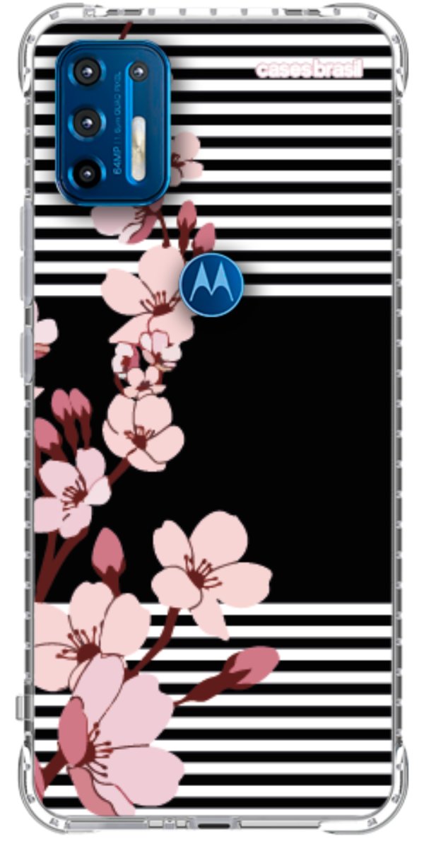 Capinha para Celular Flores de Primavera Listradas