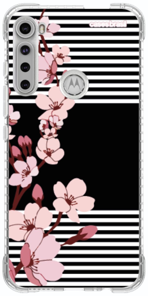Capinha para Celular Flores de Primavera Listradas