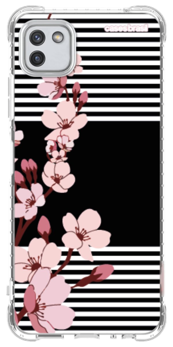 Capinha para Celular Flores de Primavera Listradas