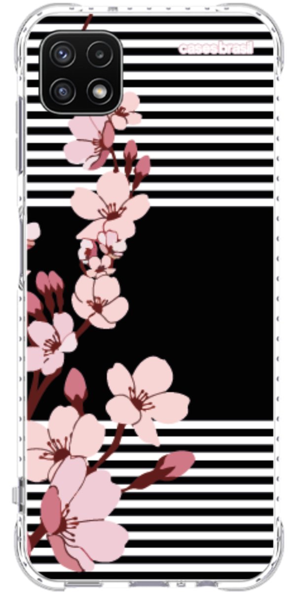 Capinha para Celular Flores de Primavera Listradas