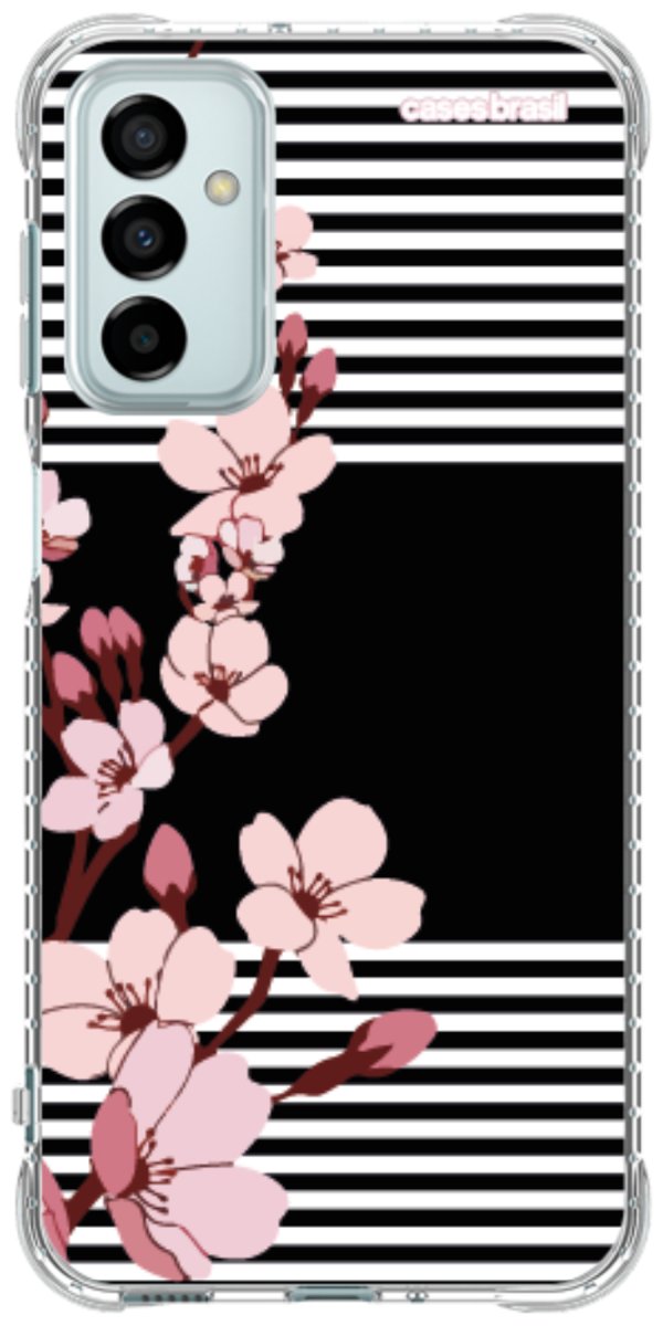 Capinha para Celular Flores de Primavera Listradas