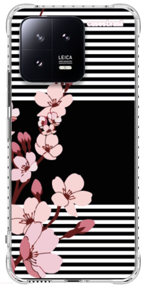 Capinha para Celular Flores de Primavera Listradas