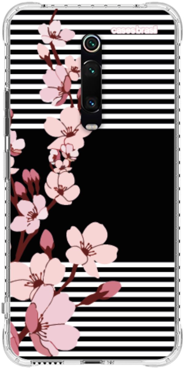 Capinha para Celular Flores de Primavera Listradas