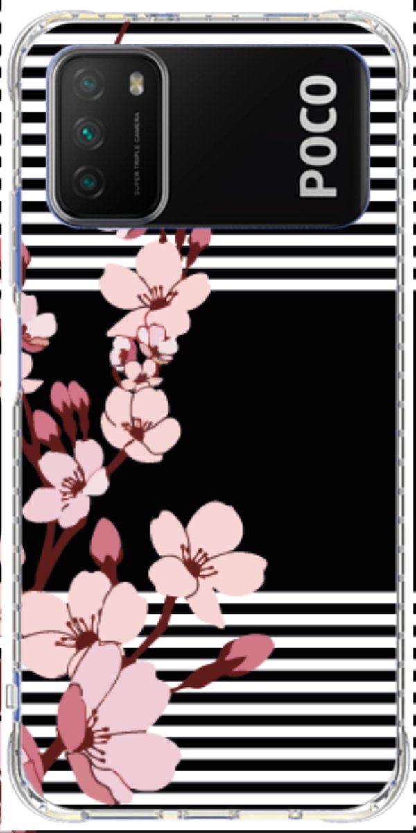 Capinha para Celular Flores de Primavera Listradas