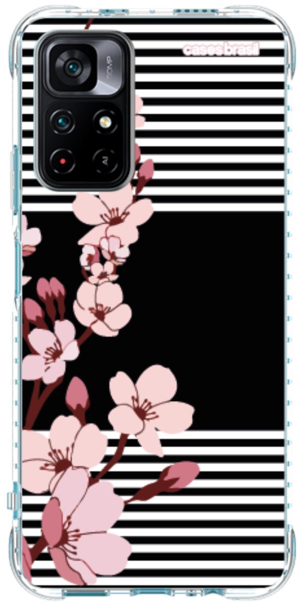 Capinha para Celular Flores de Primavera Listradas