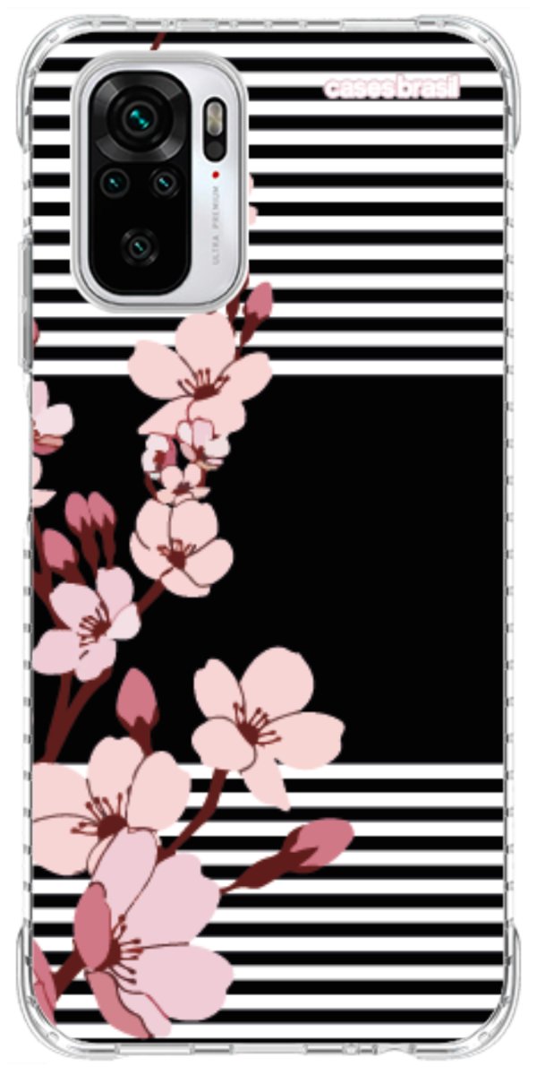 Capinha para Celular Flores de Primavera Listradas