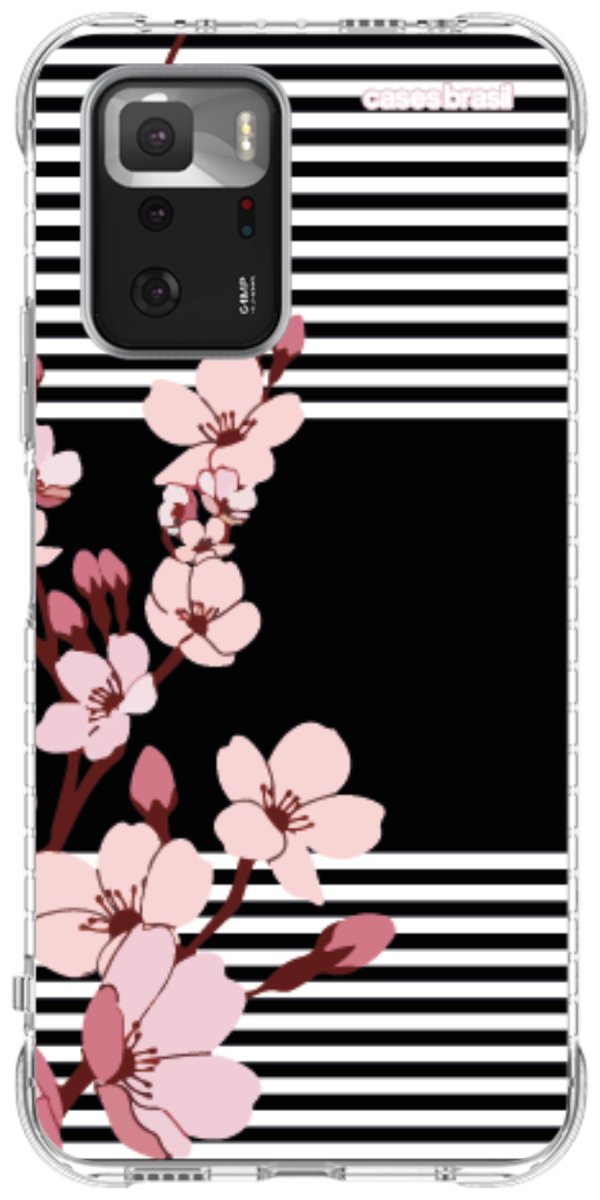 Capinha para Celular Flores de Primavera Listradas