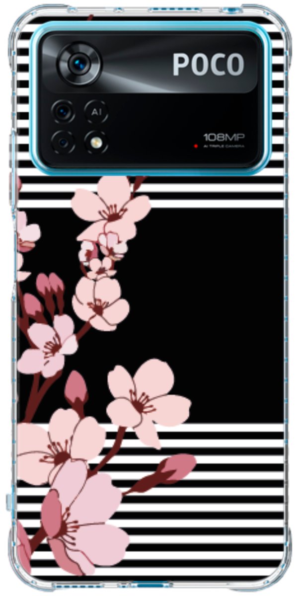 Capinha para Celular Flores de Primavera Listradas