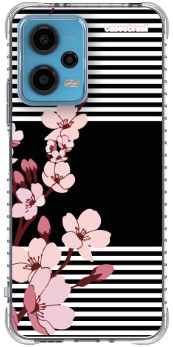 Capinha para Celular Flores de Primavera Listradas