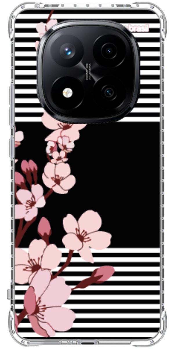 Capinha para Celular Flores de Primavera Listradas