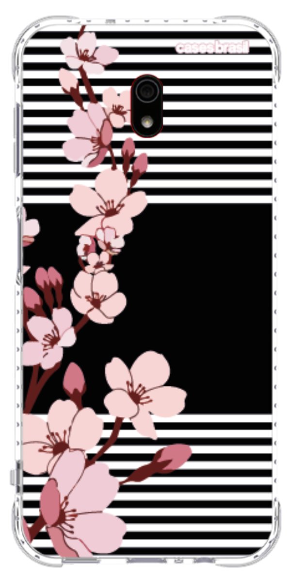 Capinha para Celular Flores de Primavera Listradas