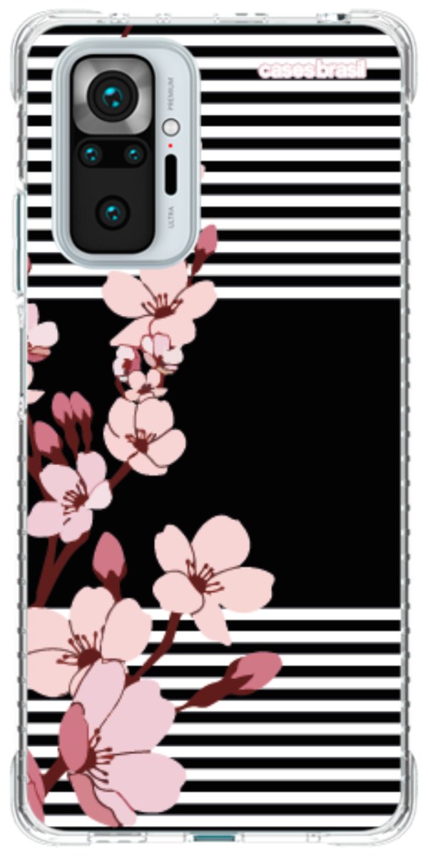 Capinha para Celular Flores de Primavera Listradas