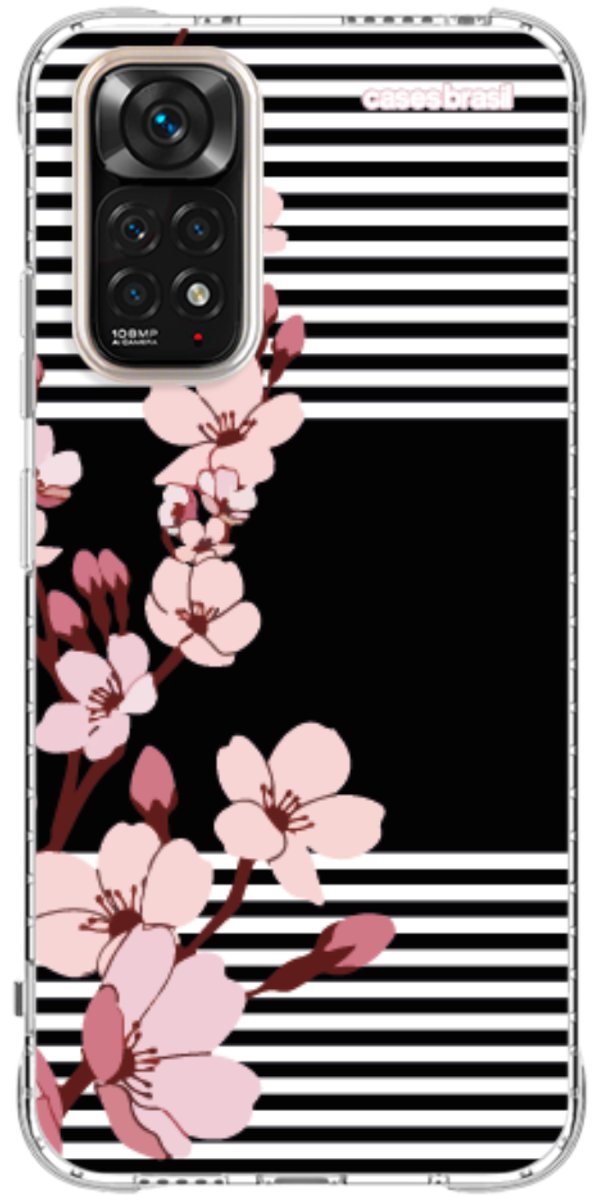 Capinha para Celular Flores de Primavera Listradas