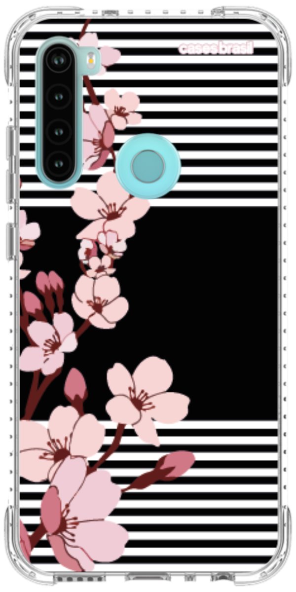 Capinha para Celular Flores de Primavera Listradas
