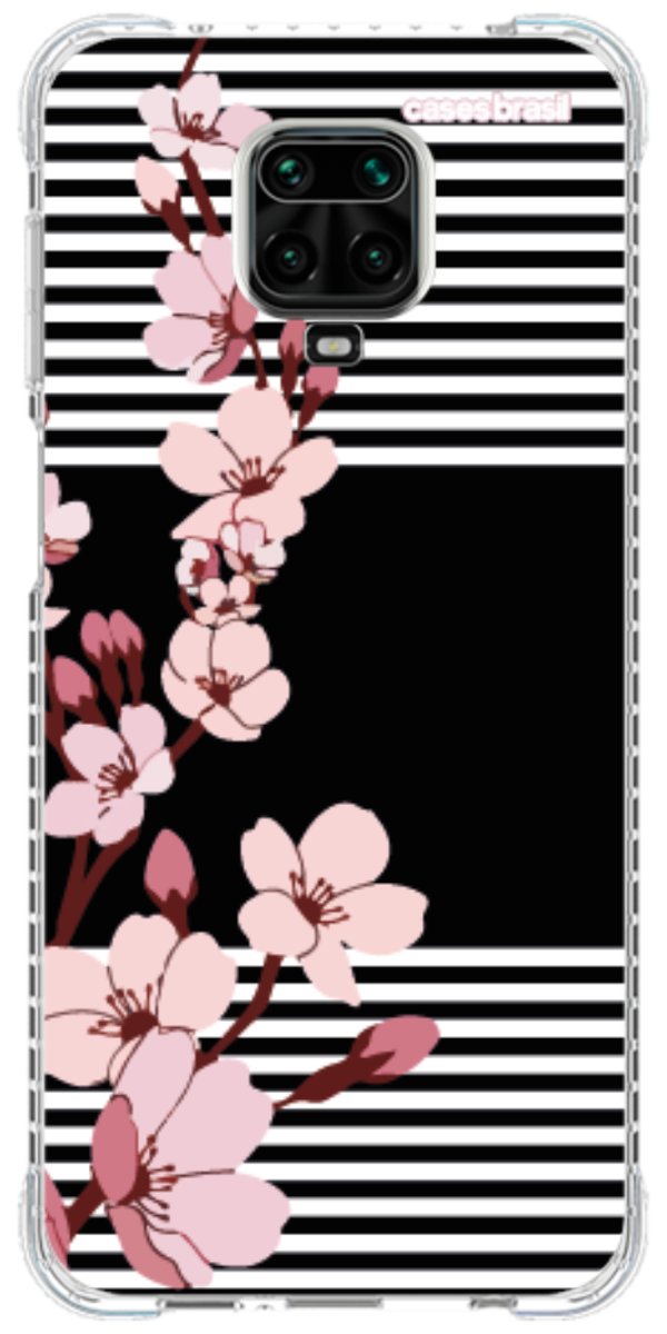 Capinha para Celular Flores de Primavera Listradas