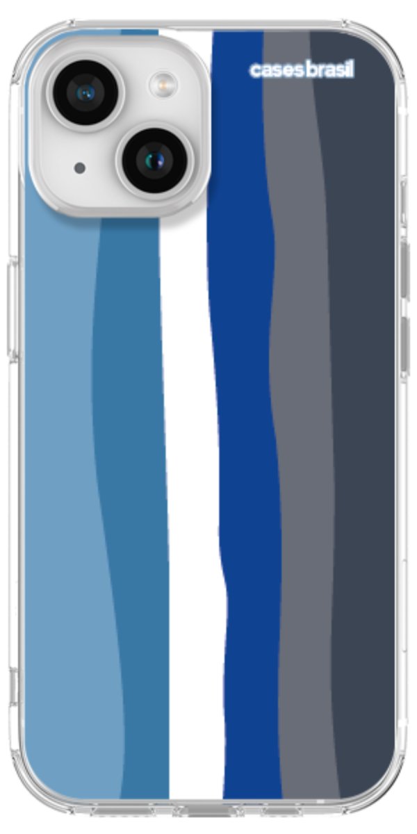 Capinha para Celular Arco-íris Tons de Azul