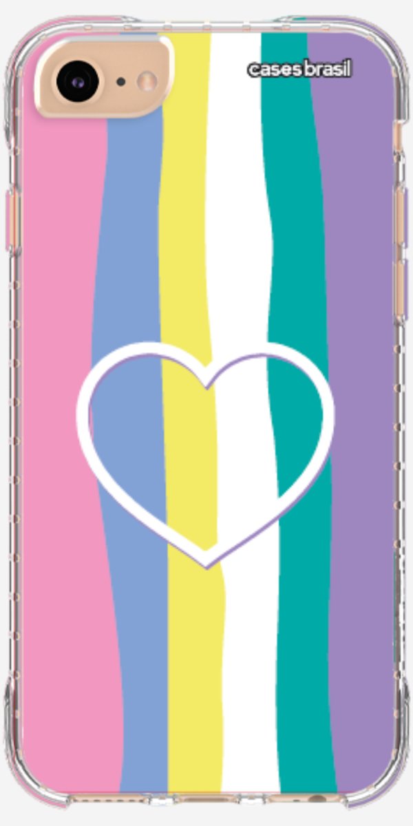 Capinha para Celular Arco-íris com Coração