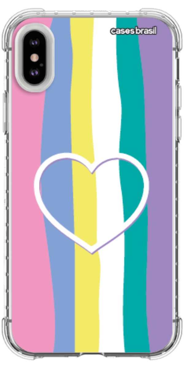 Capinha para Celular Arco-íris com Coração