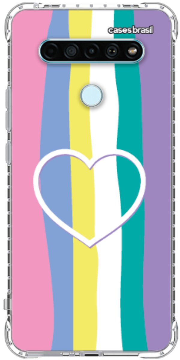 Capinha para Celular Arco-íris com Coração