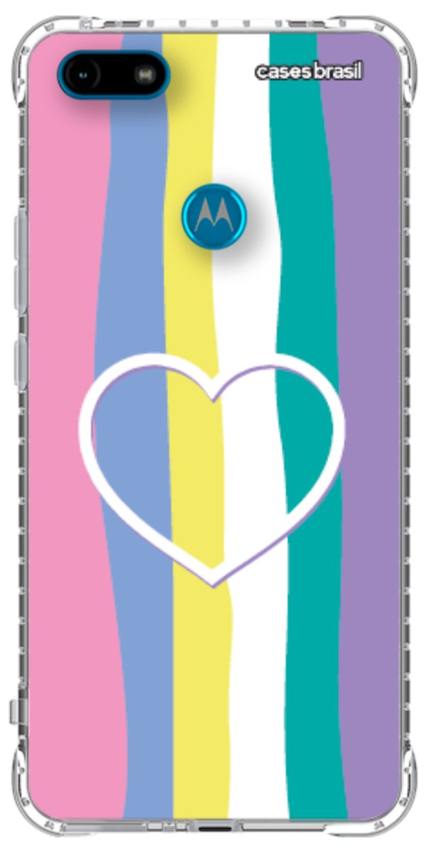 Capinha para Celular Arco-íris com Coração