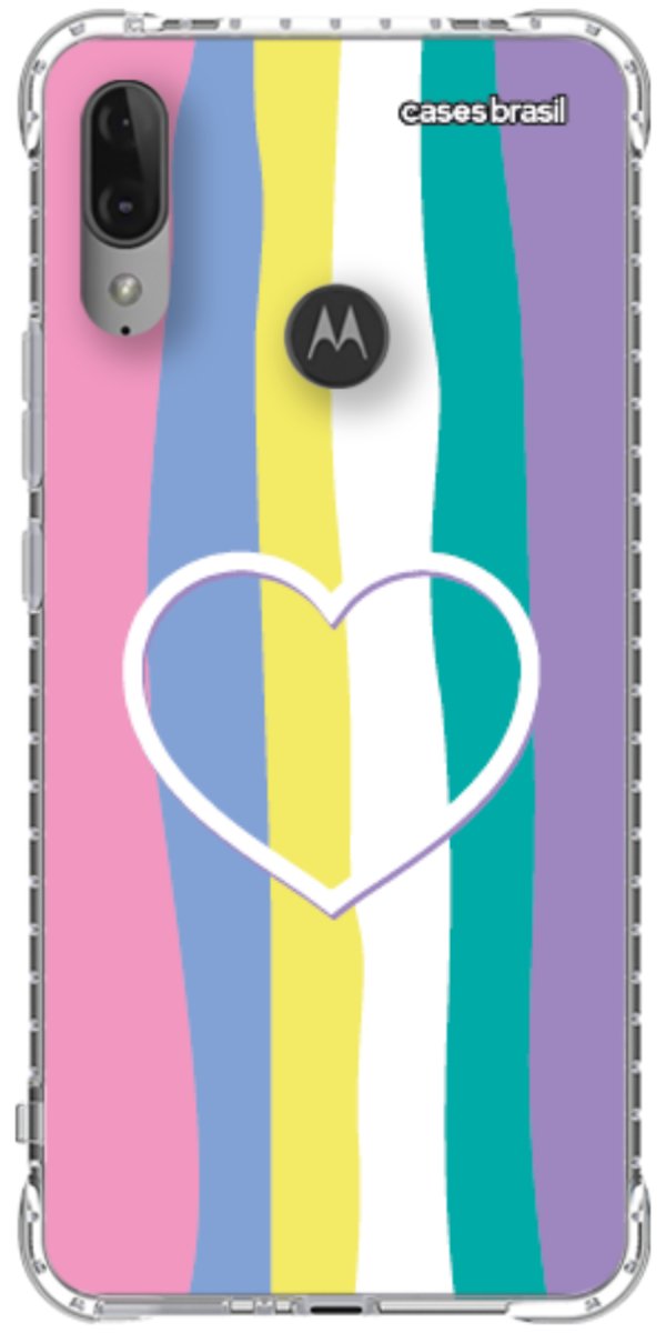 Capinha para Celular Arco-íris com Coração