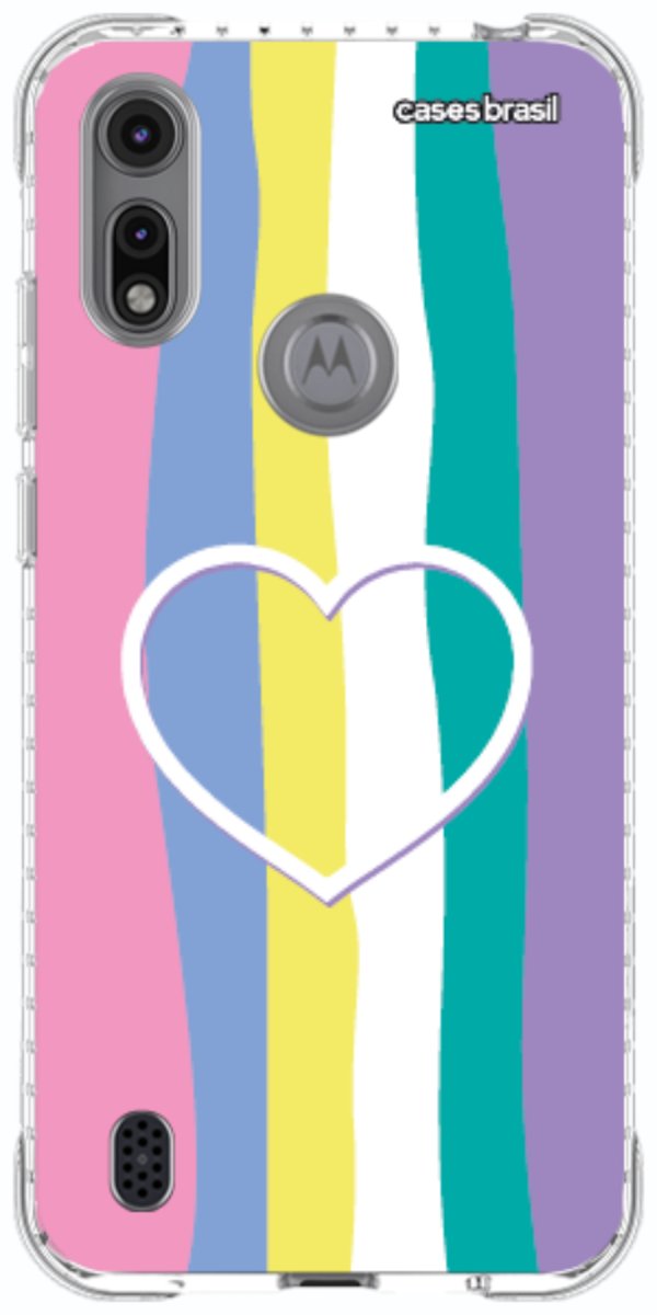 Capinha para Celular Arco-íris com Coração
