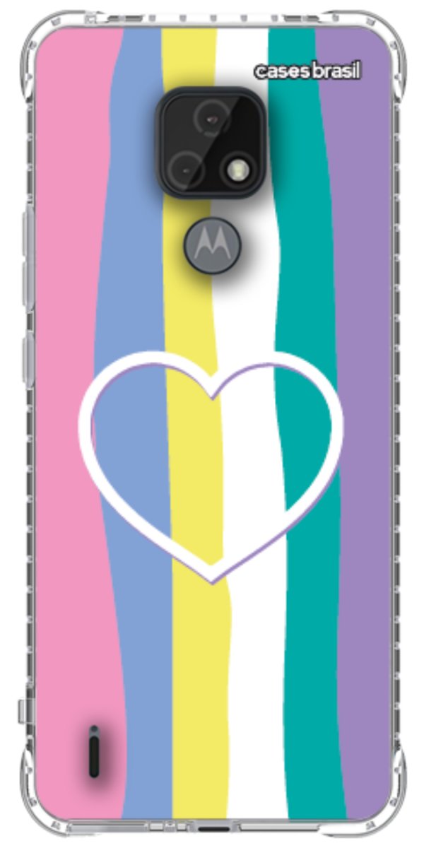 Capinha para Celular Arco-íris com Coração