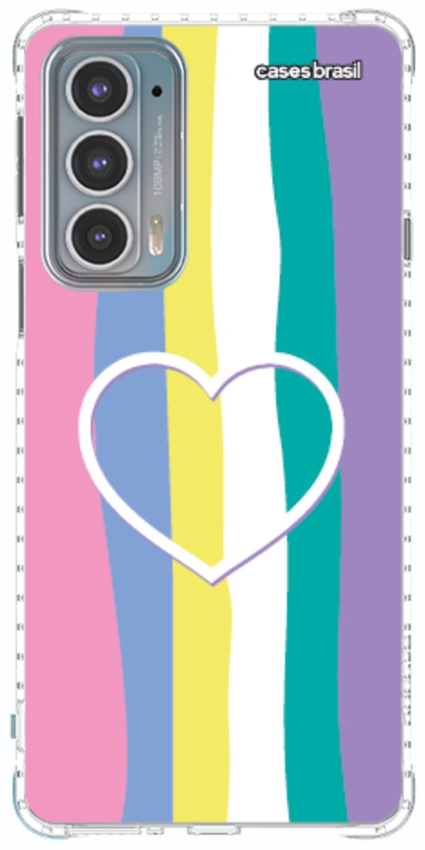 Capinha para Celular Arco-íris com Coração