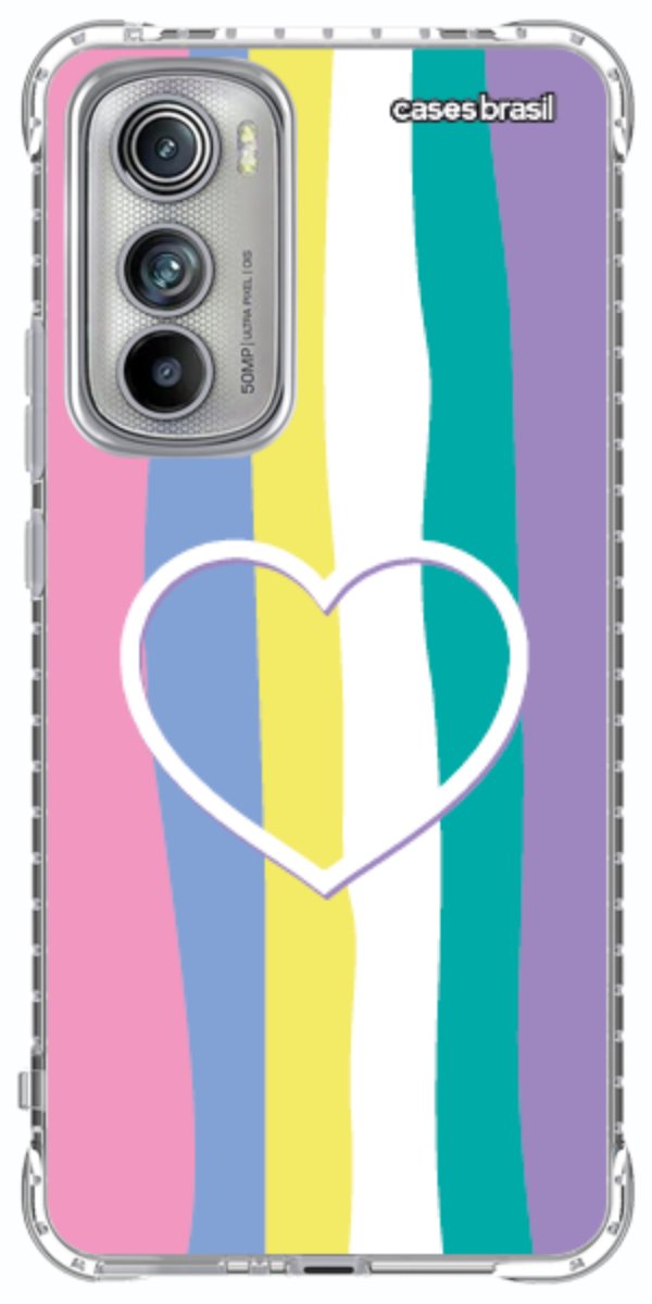 Capinha para Celular Arco-íris com Coração