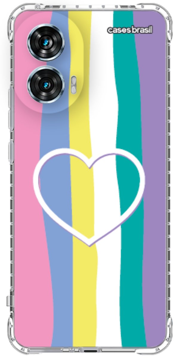 Capinha para Celular Arco-íris com Coração
