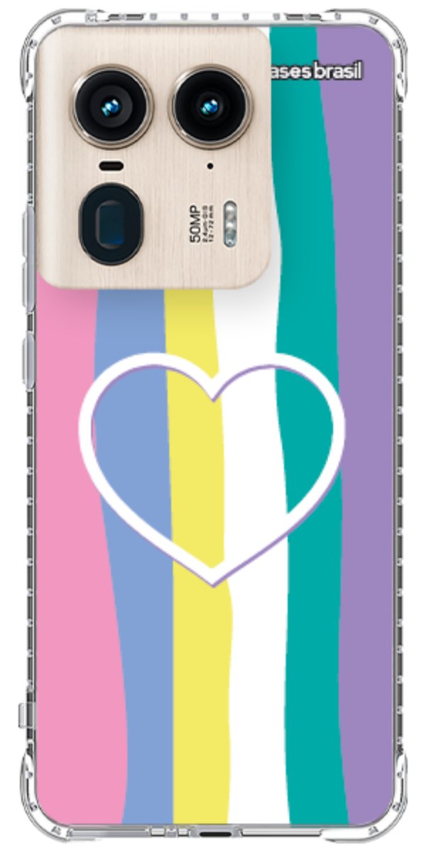 Capinha para Celular Arco-íris com Coração