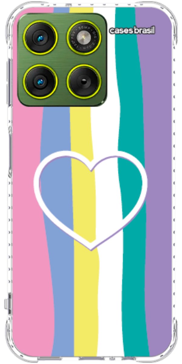 Capinha para Celular Arco-íris com Coração