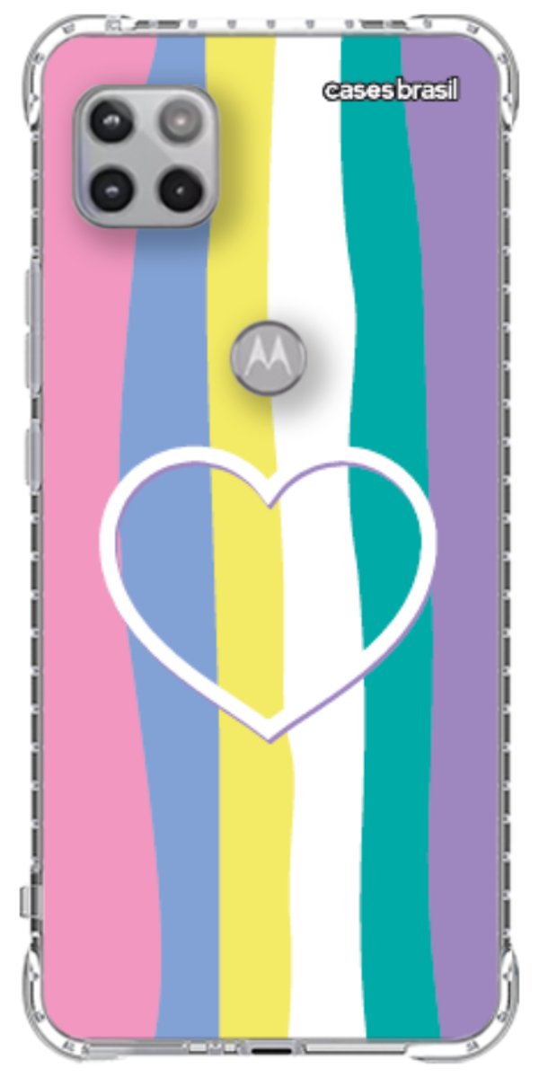 Capinha para Celular Arco-íris com Coração