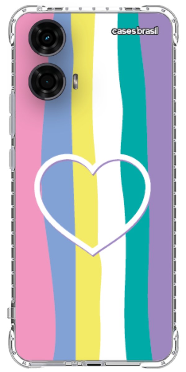Capinha para Celular Arco-íris com Coração